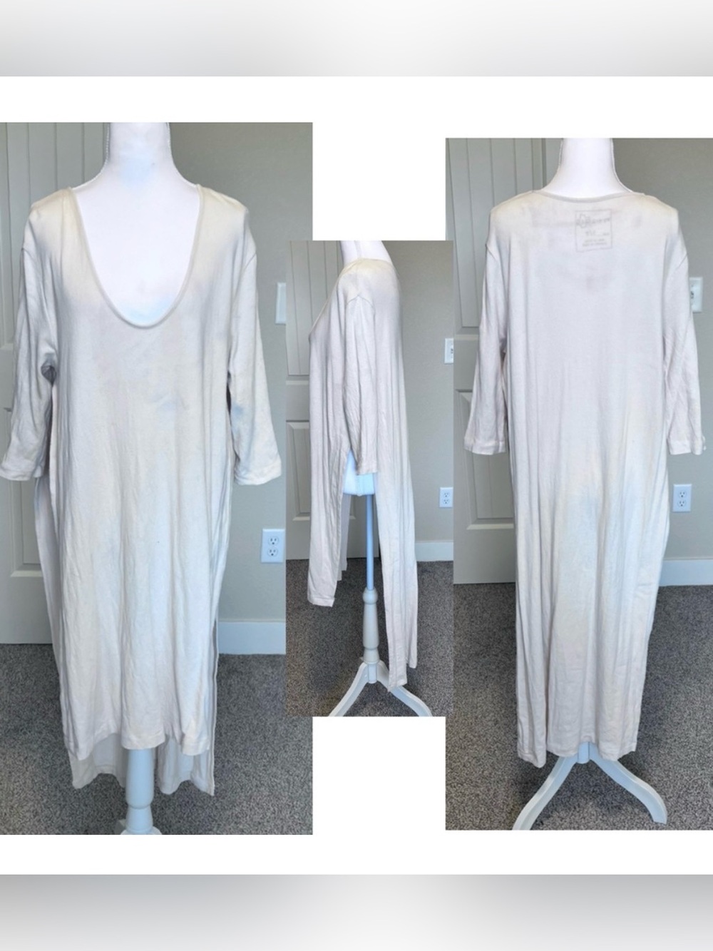 We The Free Side Splits Tunic Off White Sz Small Has Purple Streaks